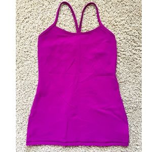 Lululemon purple y-back tank with built in bra size 8